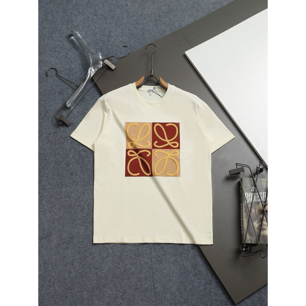 Loew & e2026 Star คลาสสิกรอบคอแขนสั้นเสื้อยืดผู้ชายผู้หญิงสไตล์ผ้าฝ้าย 100% ที่กําหนดเอง High-End กี