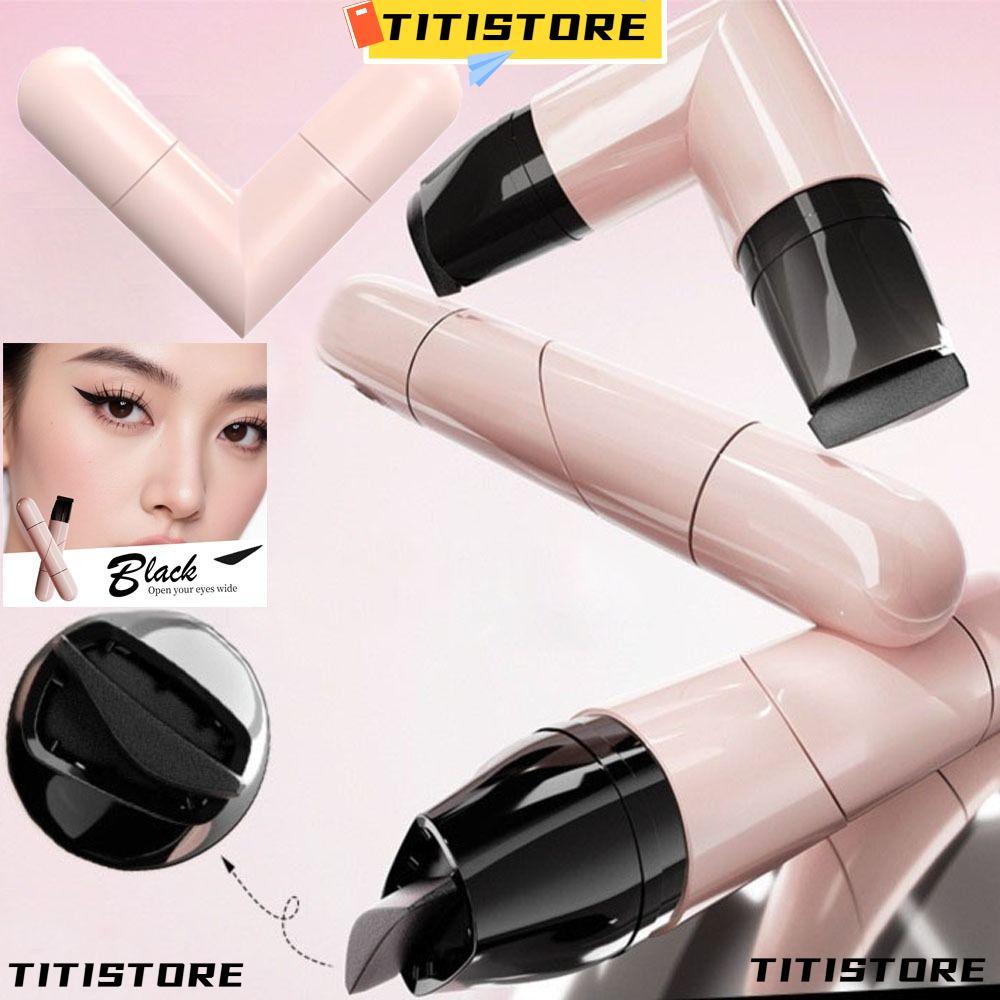 TITISTORE Eyeliner Stamp, กันน้ําสีดําสี Eye Liner Stamp, ติดทนนานใช้งานง่าย Quick Dry Eyeliner Stam