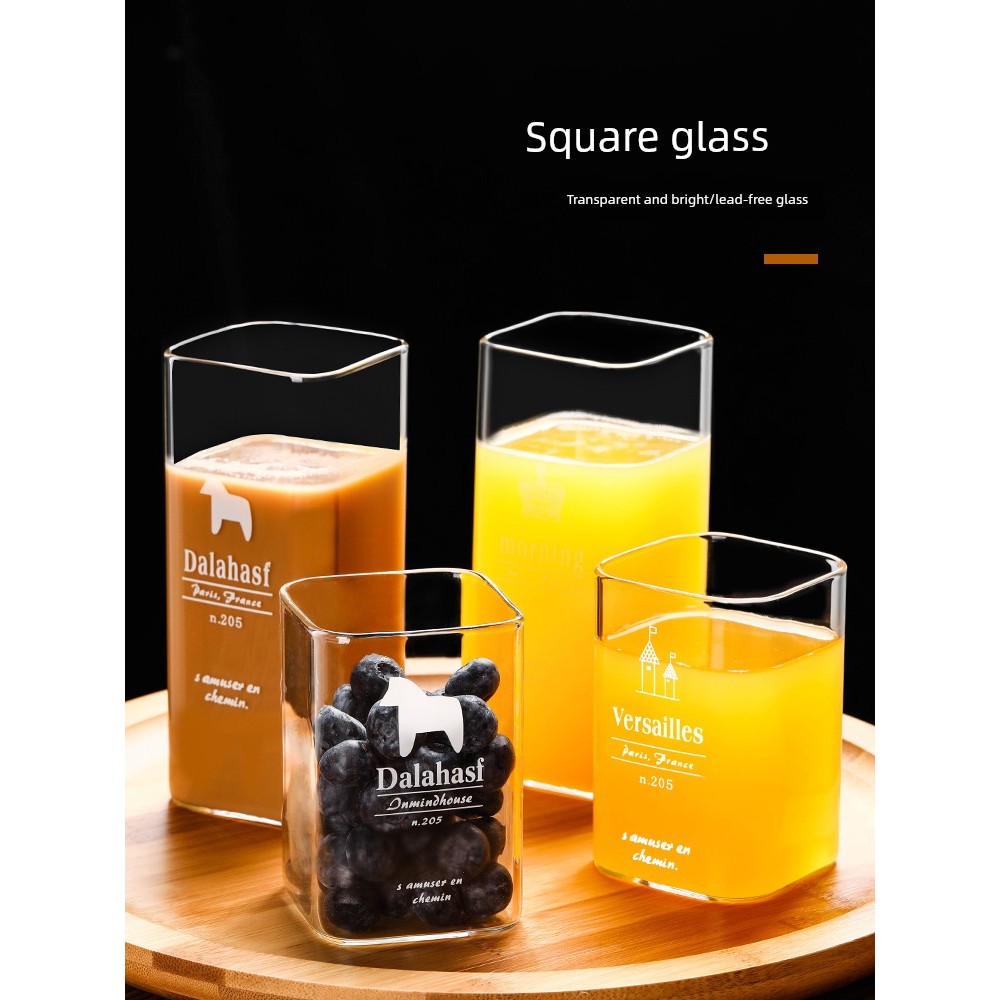 แก้วใส แก้วมัทฉะใส แก้วที่ใช้ในบ้านแก้วใสนมเน็ตแดงอาหารเช้า Sifang Cup