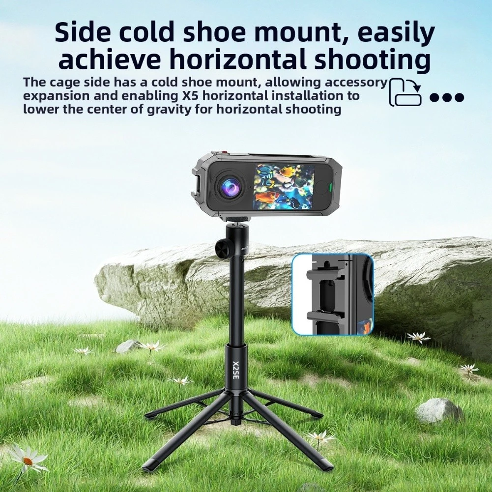 Aluminum Bezel Case for Insta360 X4 with Cold Shoe Attachment thumbnail 6