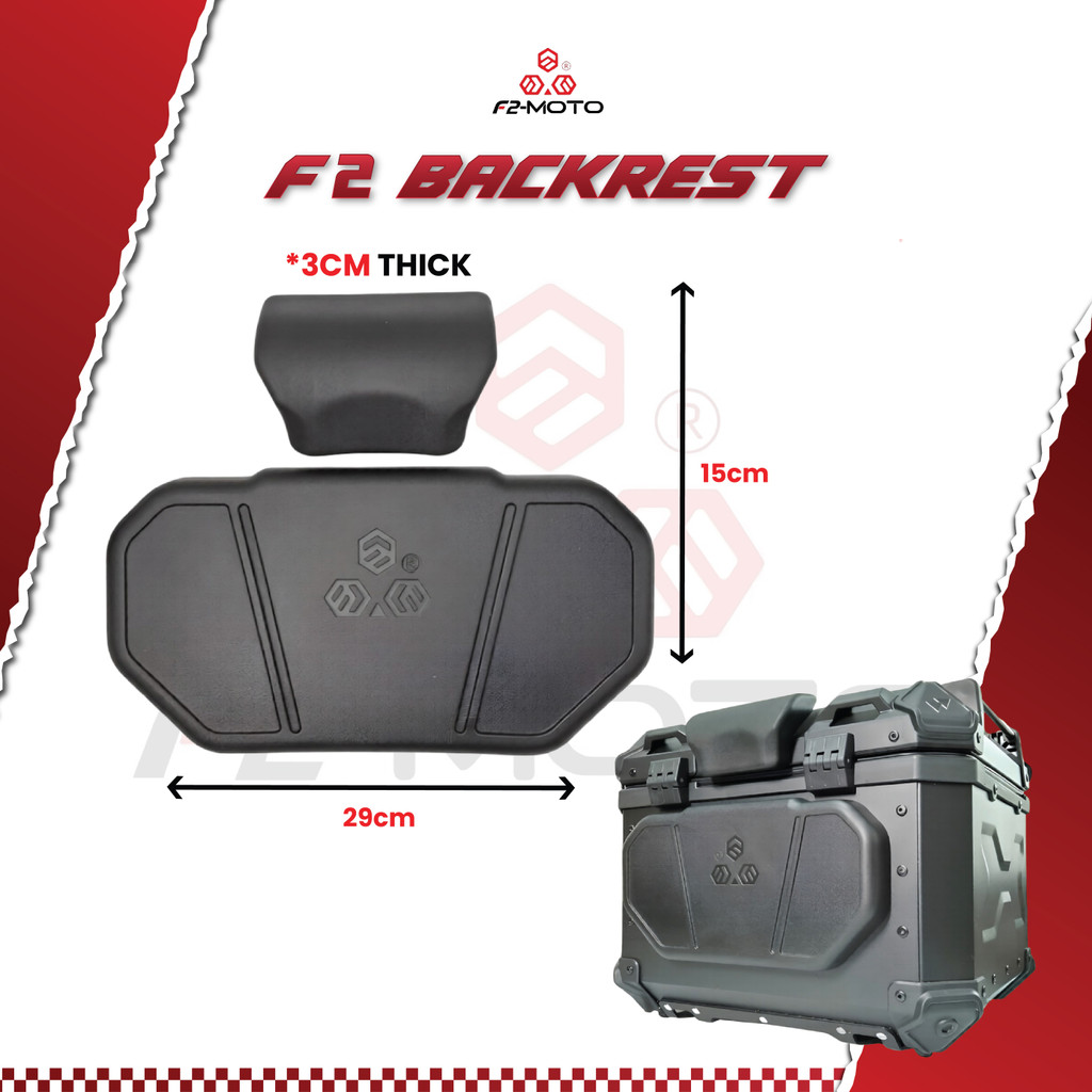 F2-MOTO Premium พนักพิง Cushion สําหรับ ABS/Aluminium box 45L / 58L