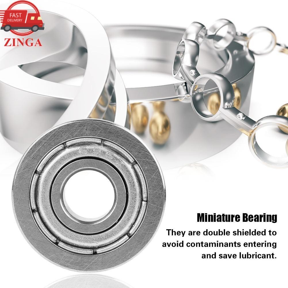 Zinga Zinga 10 ชิ้น F695ZZ Double - Shielded Miniature Flanged Ball แบริ่ง 5x13x4 มิลลิเมตรสำหรับสเก