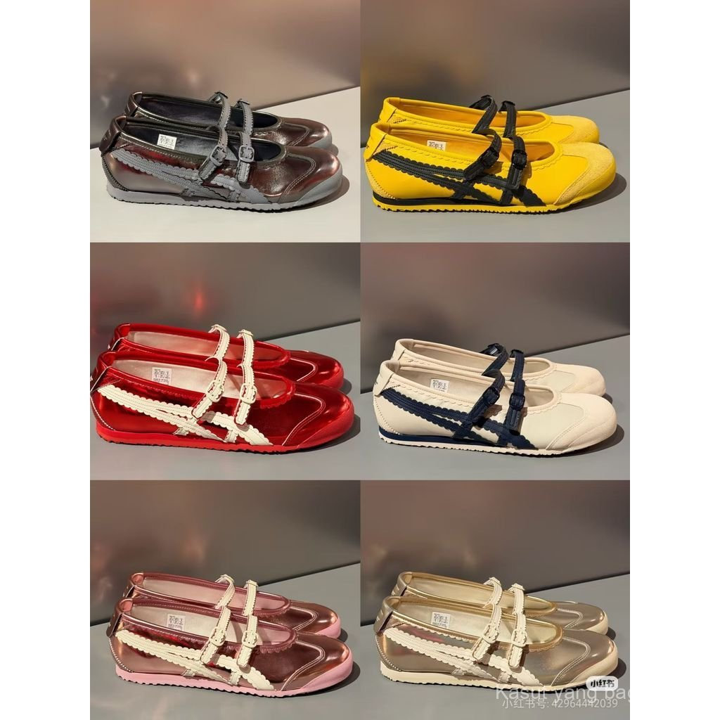 AA6K ใหม่ Onitsuka Mexico 66 TGRS Casual Ballet Flats สําหรับผู้หญิง Z8DT