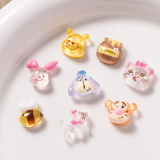30 ชิ้นเรซิ่นมินิการ์ตูน Sanrio ตุ๊กตาหมี, ลูกแมว, ผึ้ง, bee bottle Charms Rhinestones DIY Craft สําหรับเล็บ 3D เครื่องประดับ