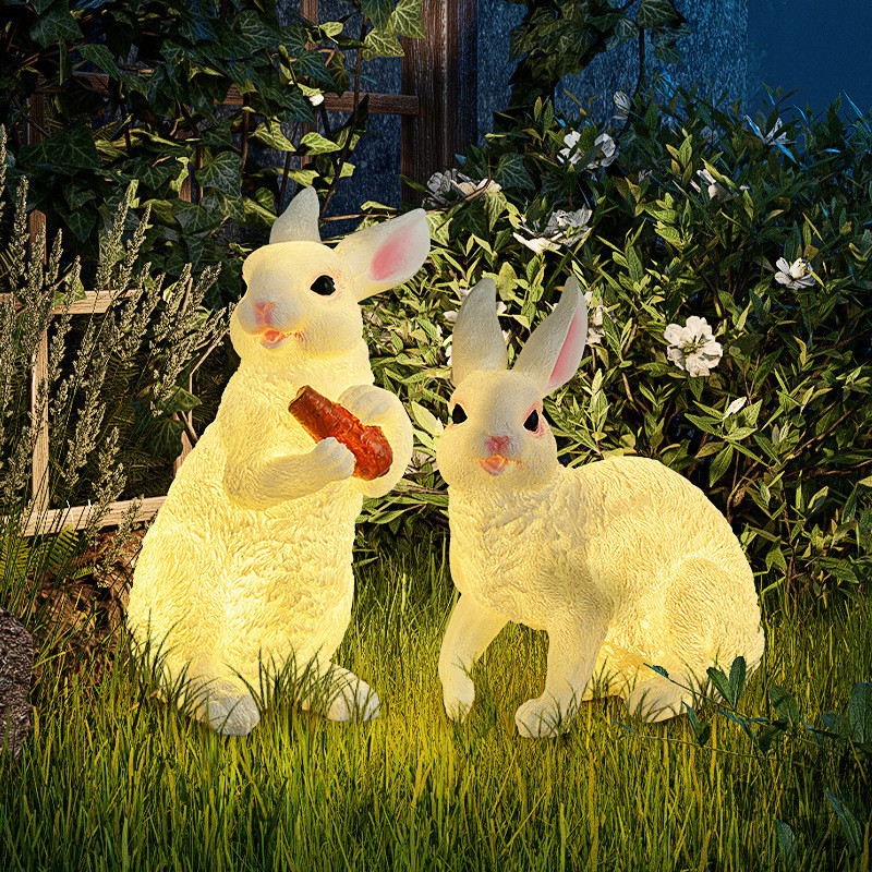 Outdoor animal lights, courtyard lights, waterproof garden fabric glowing animal rabbit lights, land