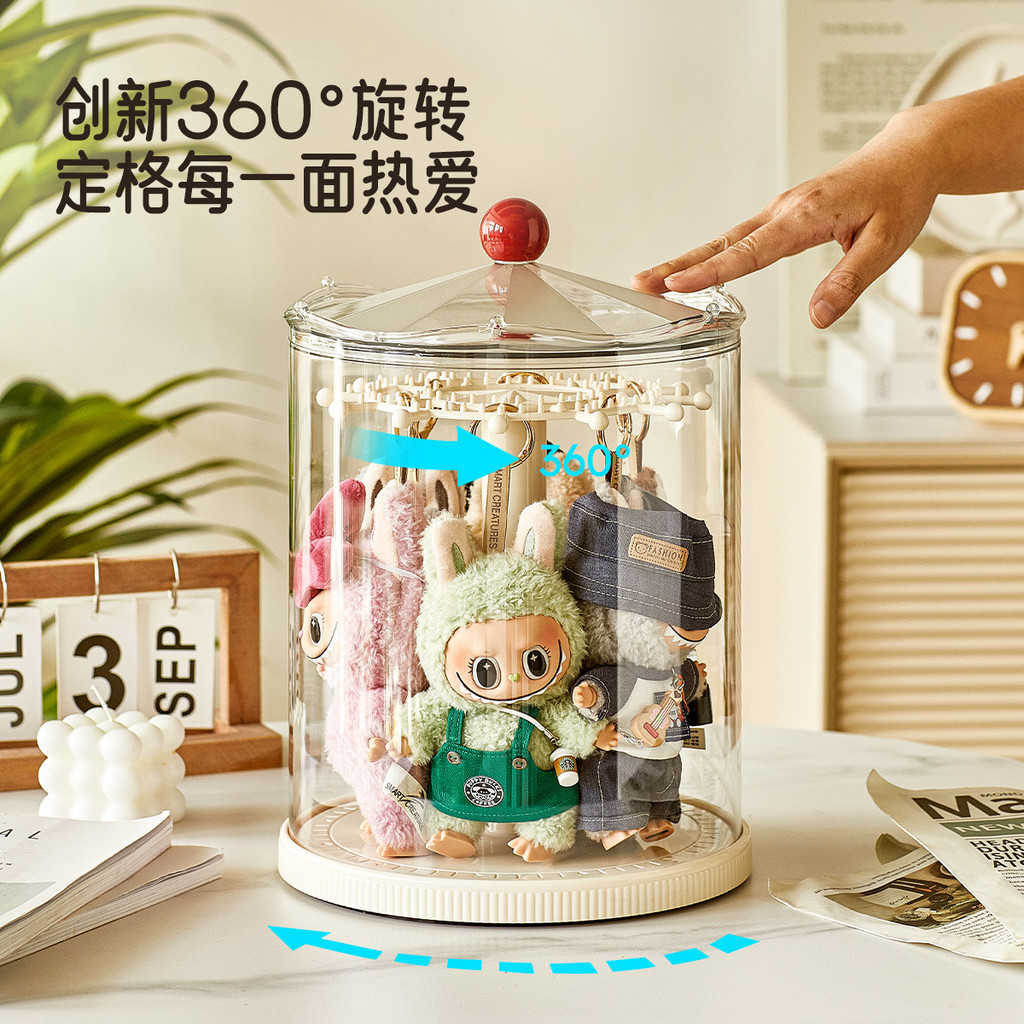 Labubu Mystery Box Storage Box Display Box Stackable Doll Doll Doll ตู้โชว์ Anti-dust Doll Figure Di