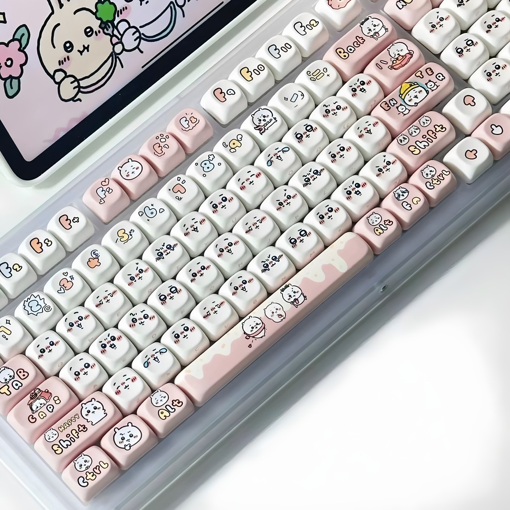 คีย์แคป คีย์แคปลาย Jiyi Kawai Keycap การ์ตูนที่ไม่ซ้ํากัน Creative Cute Keycap เหมาะสําหรับ wooting,