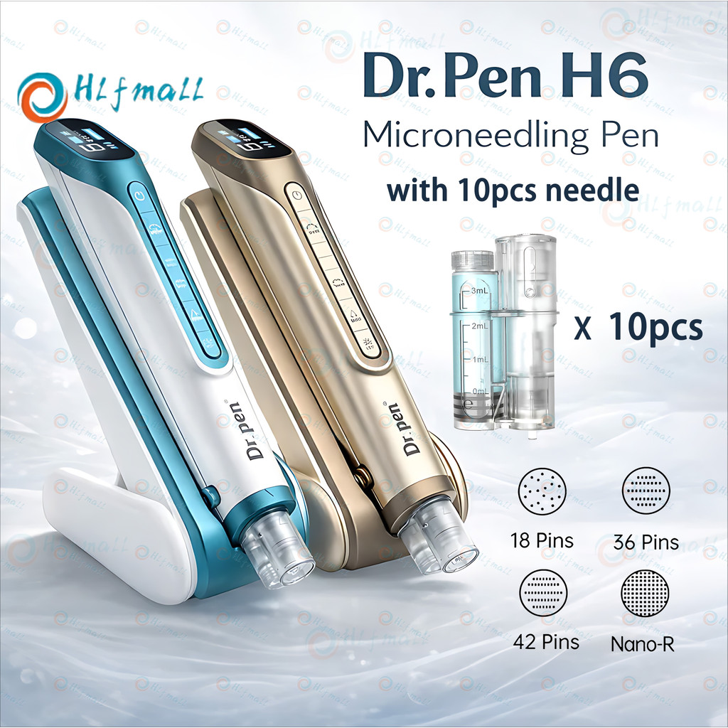 มาใหม่ Dr ปากกา H6 สมาร์ท Liquid Dispensing Microneedleing ปากกา 10PS 18 Pin รอบ Nano Derma แสตมป์เข