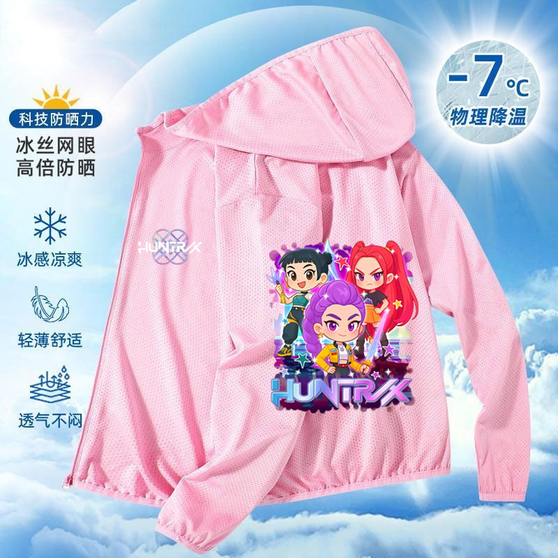 เสื้อผ้าป้องกันแสงแดดสําหรับเด็กผู้หญิงฤดูร้อนสไตล์ใหม่ เคป๊อป เสื้อมีฮู้ดเหมาะสําหรับเด็กผู้หญิง 3-14 ปี