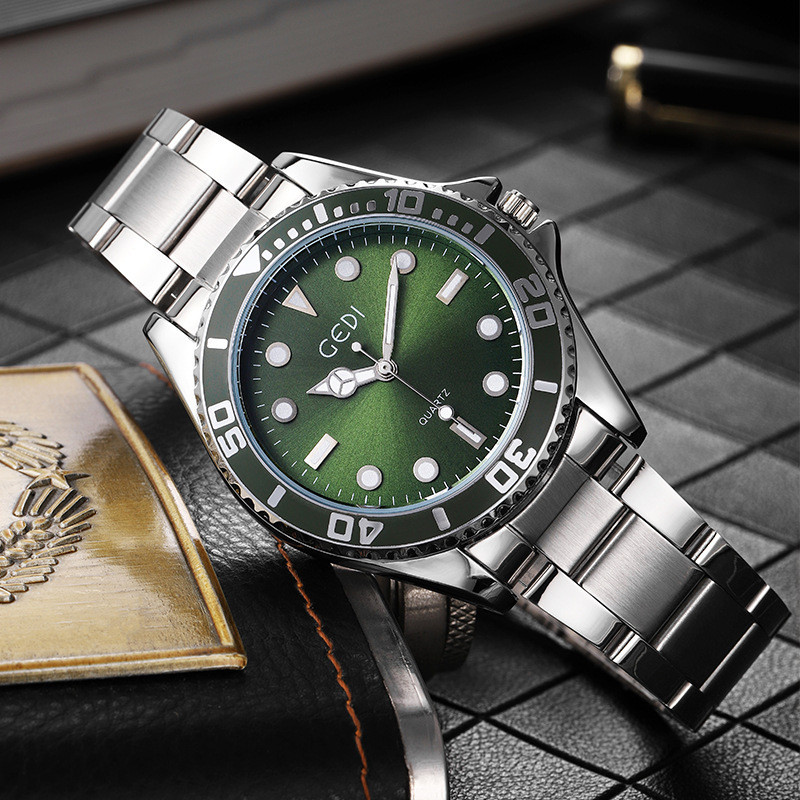 GEDI Gedi Fashion Green Luminous Watch for Men, Business Waterproof Quartz Wristwatch