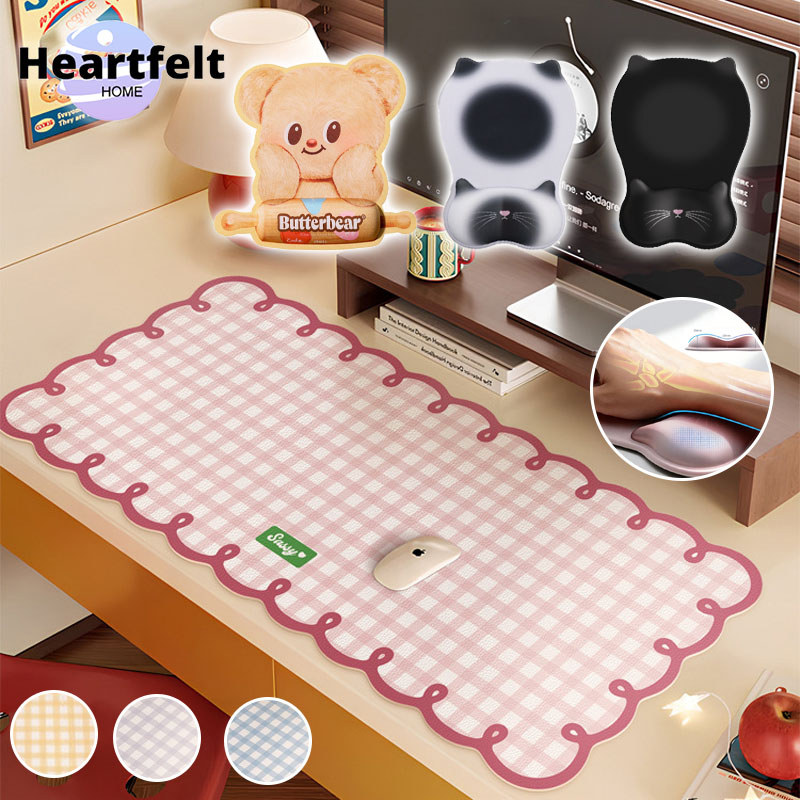 COD แผ่นรองเมาส์ น้องแมว วัสดุซิลิก้าเจล กันลื่นสุด ๆ รองรับข้อมือ นุ่มสบาย ใช้ทำงานหรือเล่นเกมได้นาน