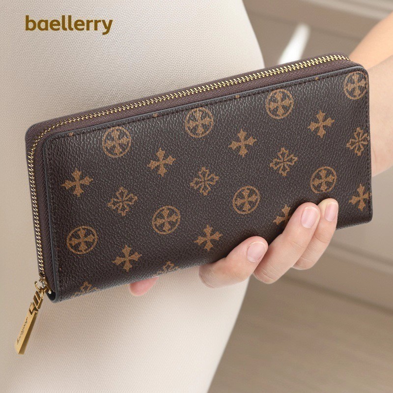 Baellerry Money เวอร์ชั่นเกาหลี Multi-Card Slot สไตล์คลัทช์เก่ารูปแบบขนาดใหญ่ความจุซิปมือ 26.3.31