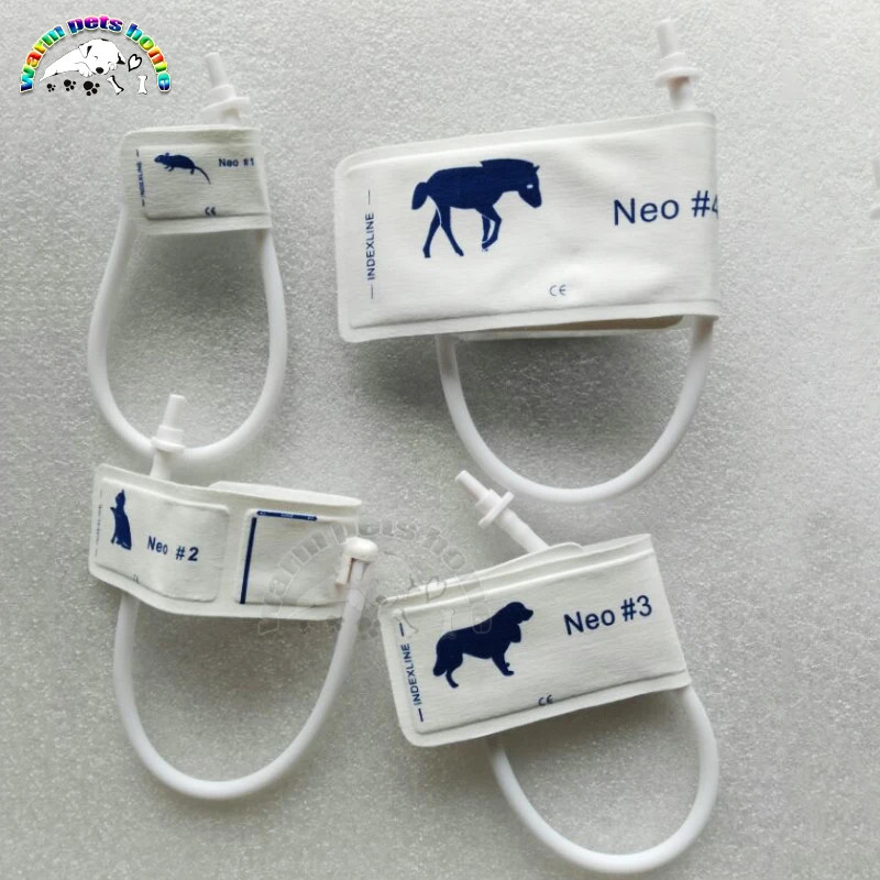Reusable เครื่องวัดความดันโลหิต Cuff สําหรับสุนัขแมวเมาส์สัตว์ผ้าไม่ทอทารกแรกเกิด NIBP Cuff Veterina
