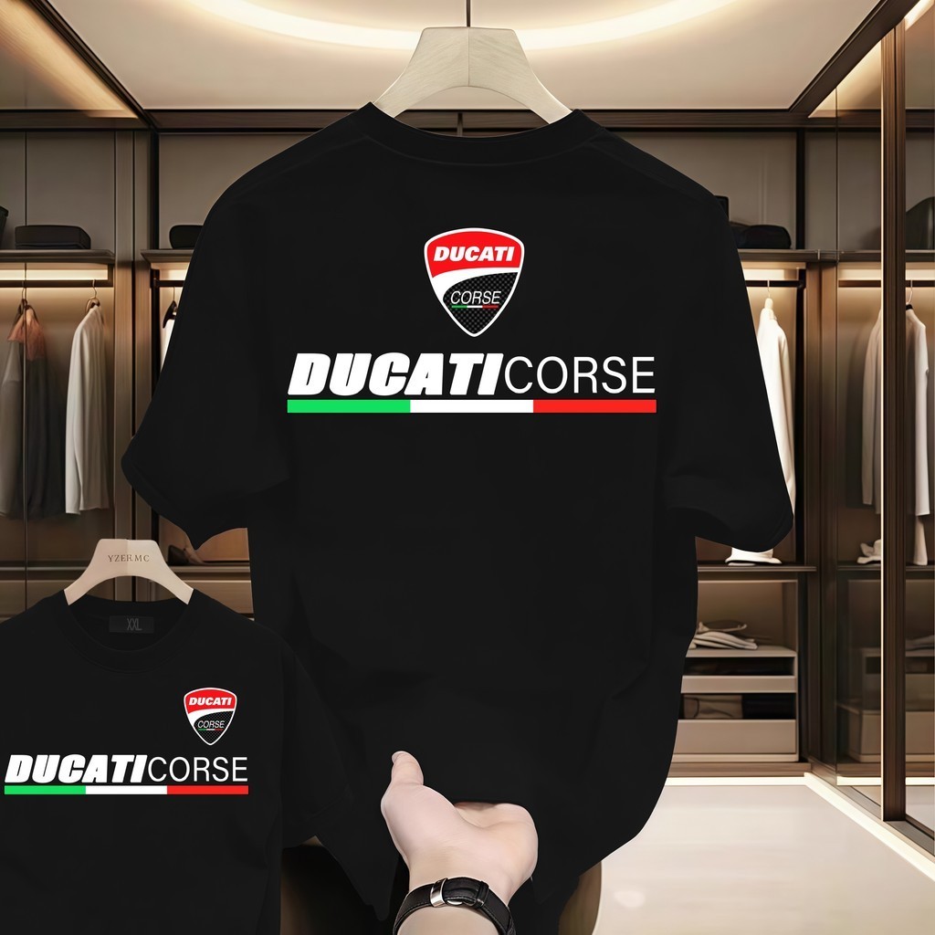 🦄【เสื้อยืดยอดนิยม】 เสื้อยืดแขนสั้น Ducati DUCATI Motorcycle Club เสื้อยืดด้านบนหลวมผ้าฝ้ายแท้นุ่มและ
