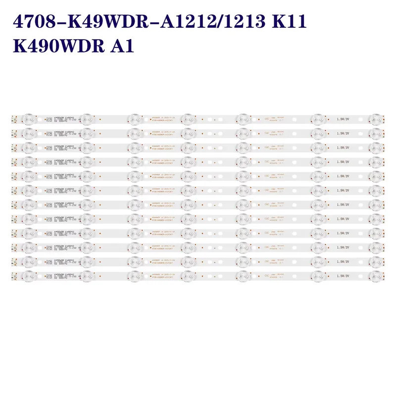 12pcs LED Backlight strip สําหรับ Toshiba 49 ทีวี 49L621U K490WDR A1 4708-K49WDR-A12K11 4708-K49WDR-