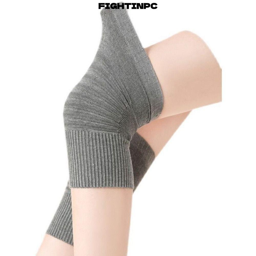 FIGHTINPC สนับเข่าแบบบีบอัด, สนับเข่ากีฬาแถบยืดหยุ่น, แผ่นรองเข่าผ้าฝ้ายรัดกล้ามเนื้อสีเทาสีดําอบอุ่นนู้ดกลางแจ้ง