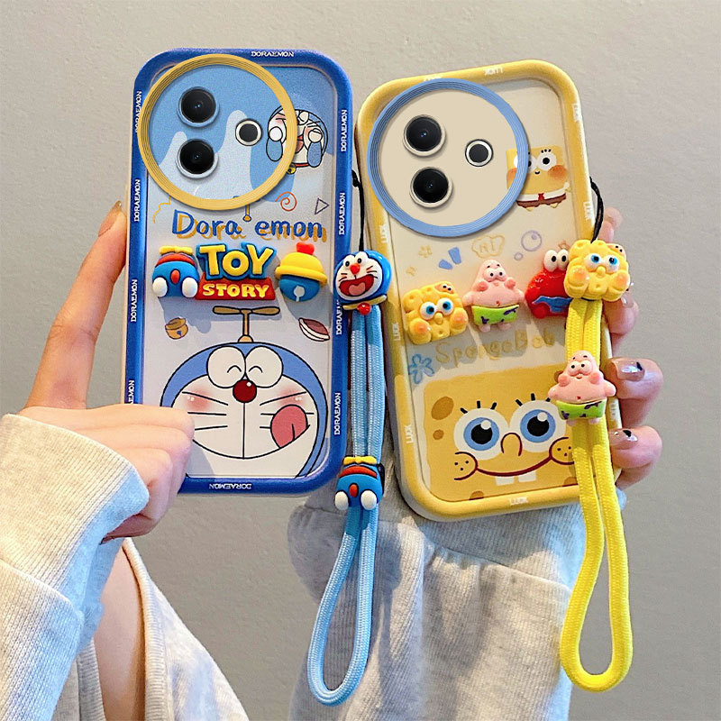 เคสโทรศัพท์สุภาพสตรีสไตล์กันกระแทกรวมทุกอย่างขอบซิลิโคนเทป Lanyard vivo y05 y11d y21d y31d y27 y27s 