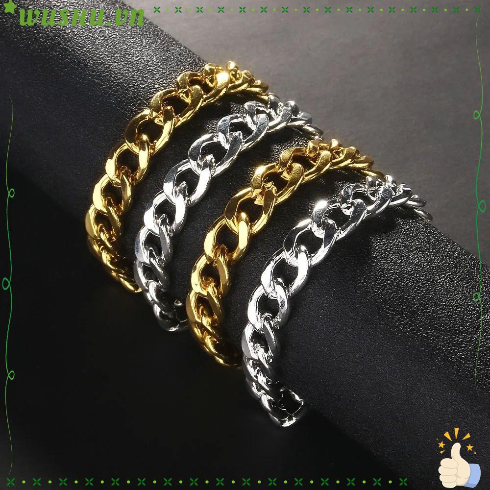 WUSHU Cuban Link Anklet Bracelet, Stainless Steel Adjsutable Stainless Steel Anklet Bracelet, Minima