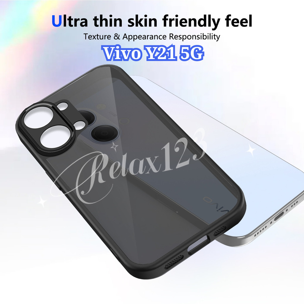 สําหรับVivo Y21 5Gใหม่หรูหราสีดําMatte Clearเลนส์สําหรับVivo Y21 Y21d VIVO Y21 Y21D VivoY21 Vivo Y 2