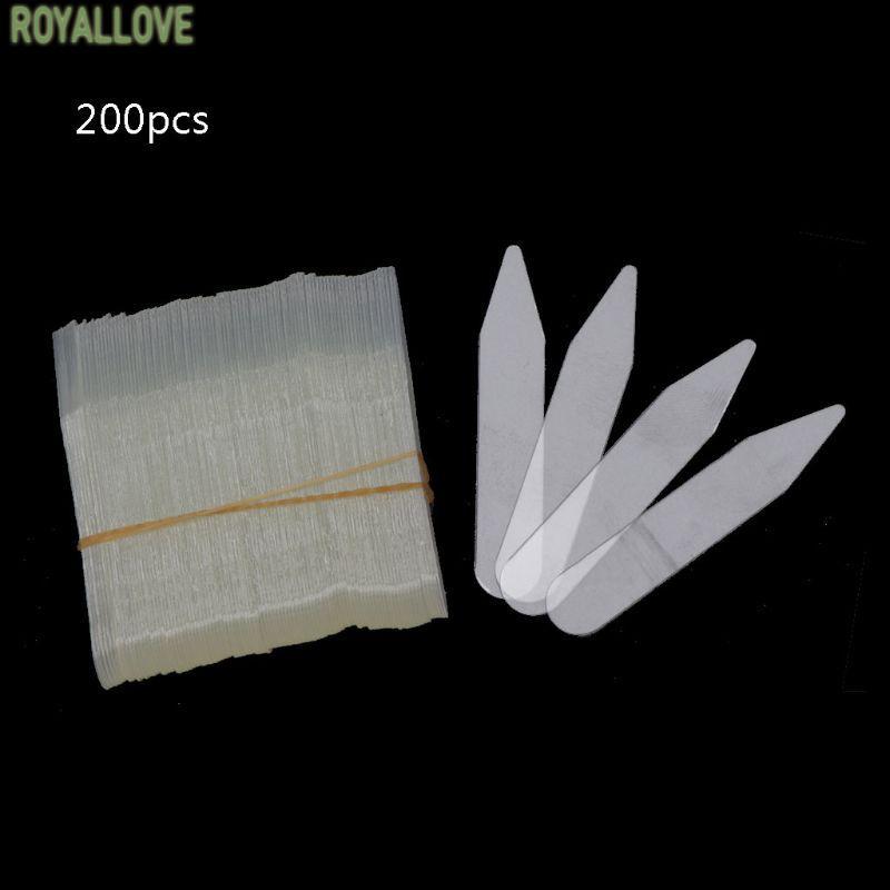Royal 200 ชิ้นโปร่งใสเสื้อคอปกรองรับอุณหภูมิทน COLLAR Stay ใส่ Matte Clear เสื้อ COLLAR