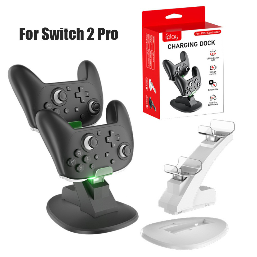 Dual Fast Charger สําหรับ Nintendo SWITCH 2 Pro Controller LED ชาร์จ Dock Station Stand Holder Cradle สําหรับสวิทช์ 2 PRO Gamepad อุปกรณ์เสริม