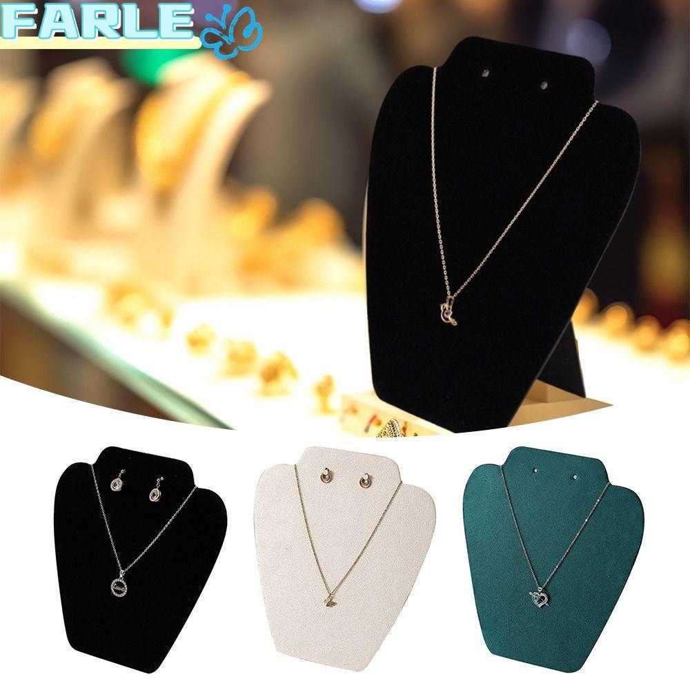 Frl คอลเลกชันเครื่องประดับชั้นวาง,กํามะหยี่พับสร้อยคอขาตั้ง,จี้ออแกไนเซอร์หุ่นหน้าอกต่างหูเครื่องประ