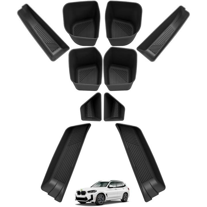 10pcs สําหรับ 2025 BMW X3 รถประตูถาดสําหรับ BMW X3 G45 (30 xDrive/M50 xDrive), ประตูด้านข้างถาดเก็บ,