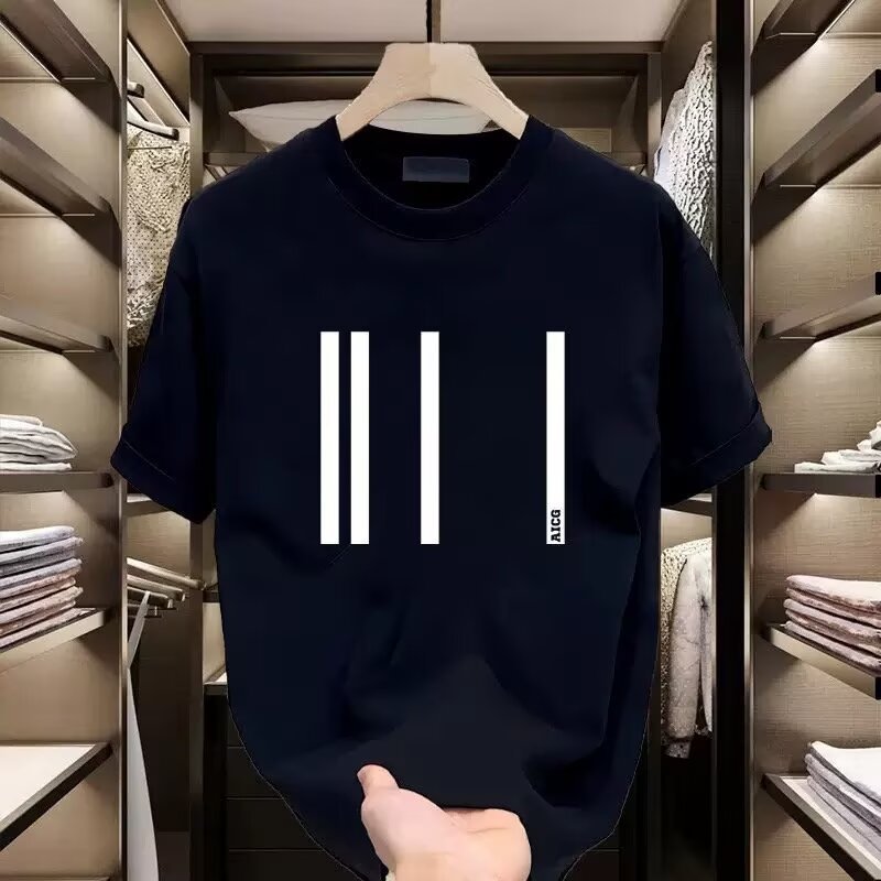เสื้อยืดแขนสั้นผู้ชายเกาหลีรุ่น Street Wear Simple Casual Heavy All-Match รอบคอครึ่งแขนอินเทรนด์ T20