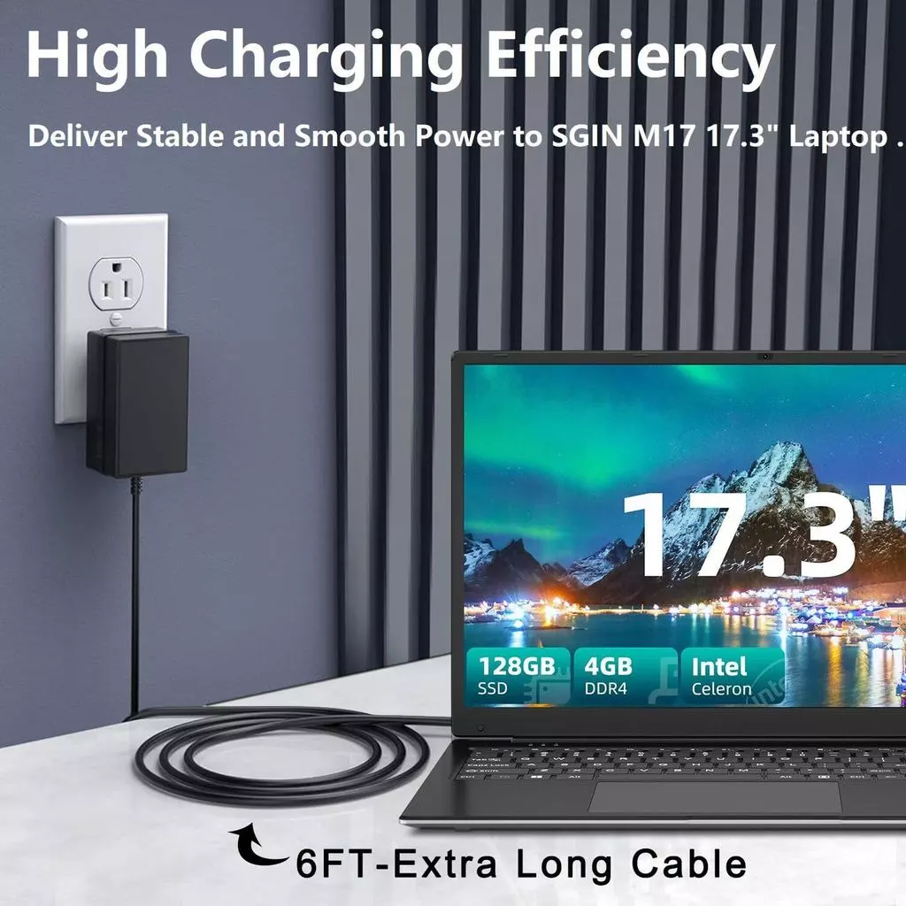 12V AC Adapter Charger สําหรับ SGIN M17 Pro M17Pro M17S 17 นิ้ว 17.3 "Windows 11 แล็ปท็อปคอมพิวเตอร์โน้ตบุ๊ค PC Power Supply Adaptor สายไฟ Wall Plug thumbnail 3