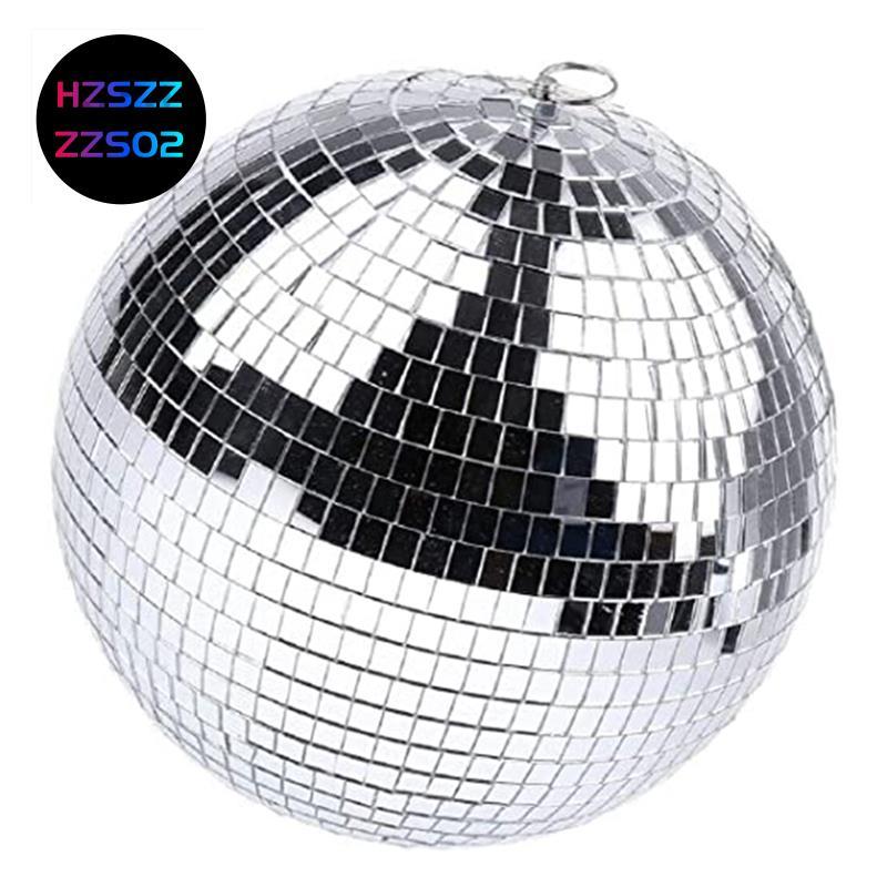 Hzszzs02Silver Mirror Disco Ball Mirror Disco Hanging Ball Mirror Disco Ball Mirror with Hanging Rin