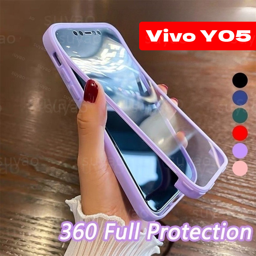 สําหรับVivo Y05 Y11D Y21 Y31D Y21D Y31 เคสโทรศัพท์ปลอกVivoY05 VivoY11D Y04 Y29S Full Body 2 In 1 สองด้านProtector 360 ด้านหน้า + ด้านหลังกันกระแทกซิลิคอนปกหลัง