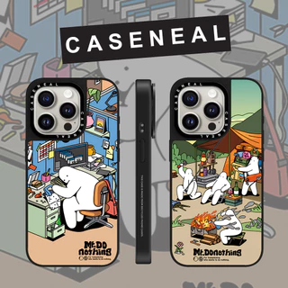 CASENEAL Graffiti การ์ตูนสร้างสรรค์ภาพประกอบกระจกหน้าเคสโทรศัพท์สําหรับ iPhone 17 Pro Max 16 ProMax 15Pro 14 Plus 13 12 11 โทรศัพท์กันกระแทกขอบนุ่มฮาร์ดป้องกันกรณี