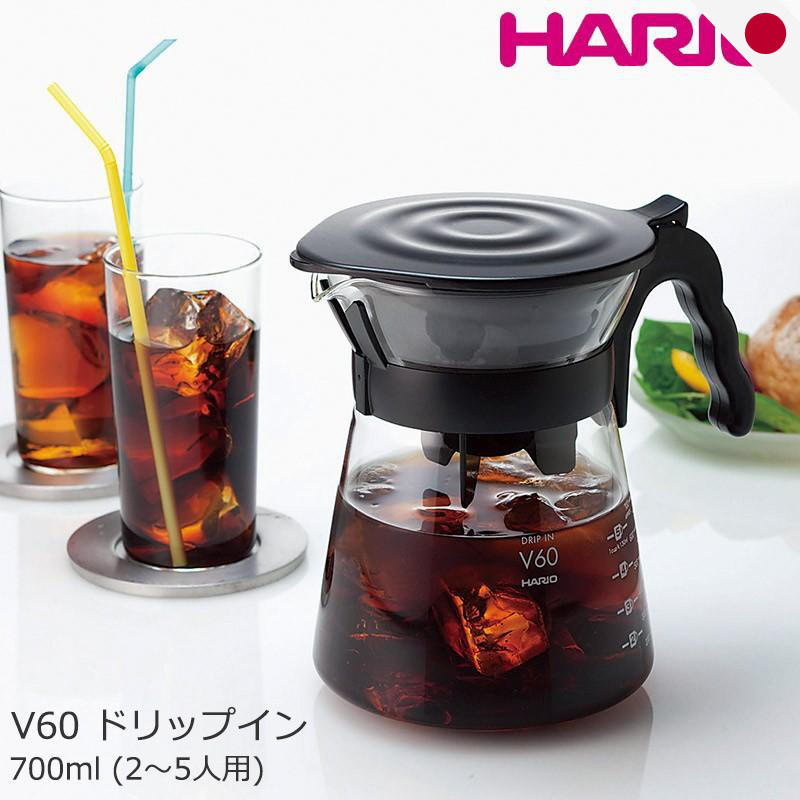 HARIO Coffee Dripper Server V60 Drip-In Coffee Hand Drip Pot for 2 People VDIR-02-B