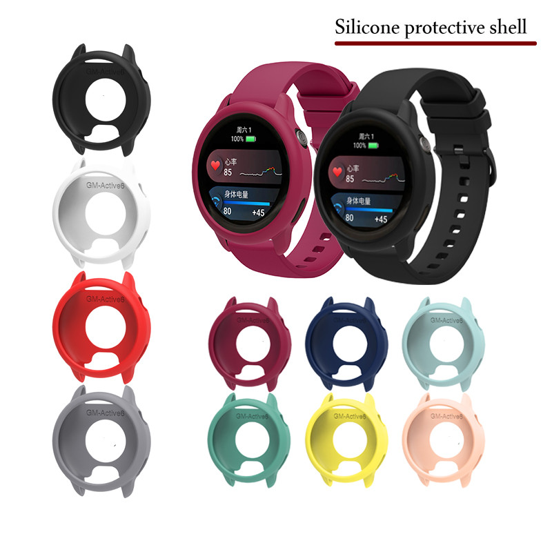 สําหรับ Garmin Active 6 / Vivoactive 6 ซิลิโคนนุ่มกรอบกันชนเกราะ Deisgn Cover Case
