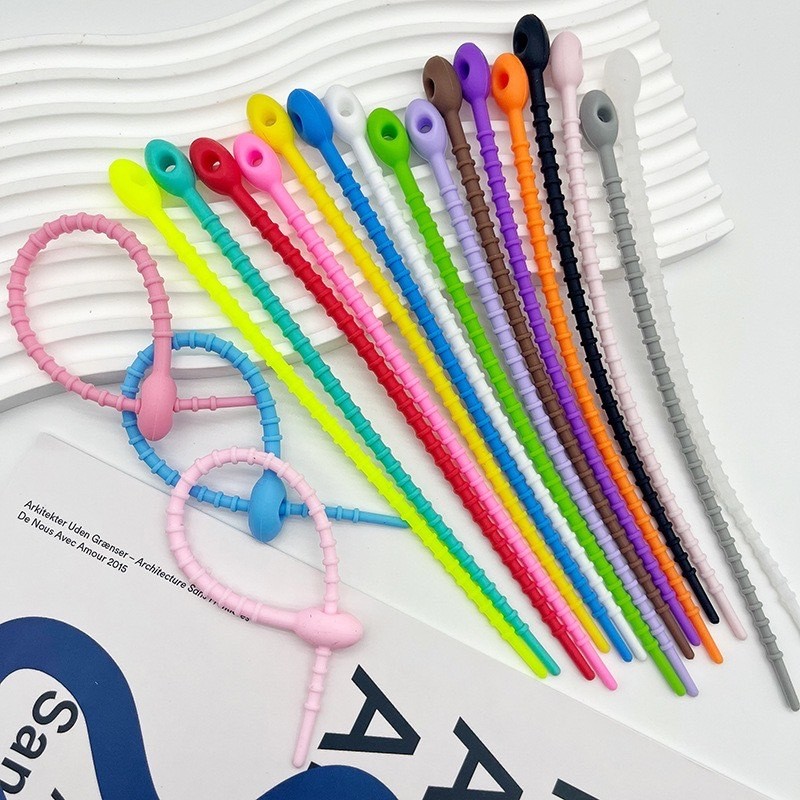 สุ่มสี 1ชิ้น สายรัดซิลิโคน 20cm คล้องพวงกุญแจ อเนกประสงค์ หลากสี พร้อมส่งในไทย – โปรปัง