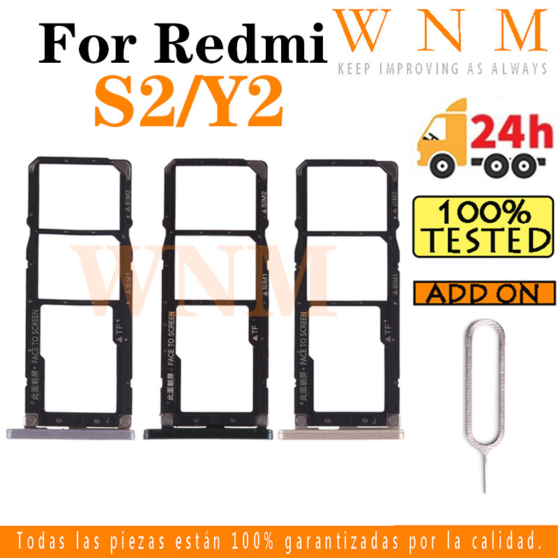 สําหรับ Redmi S2 / Y2 ถาดซิมการ์ดผู้ถือซิมการ์ดผู้ถือบัตร Reader SD Slot อะแดปเตอร์อะไหล่