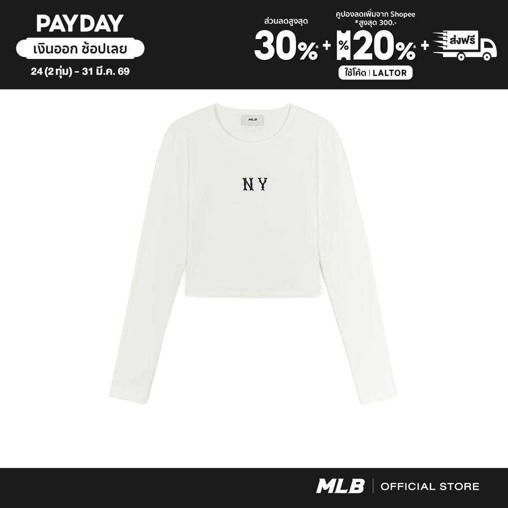 MLB เสื้อครอป ผู้หญิง Women'S Basic Coopers Slim Fit Crop Long Sleeve T-Shirts รุ่น 3FTSB0354 50IVS 