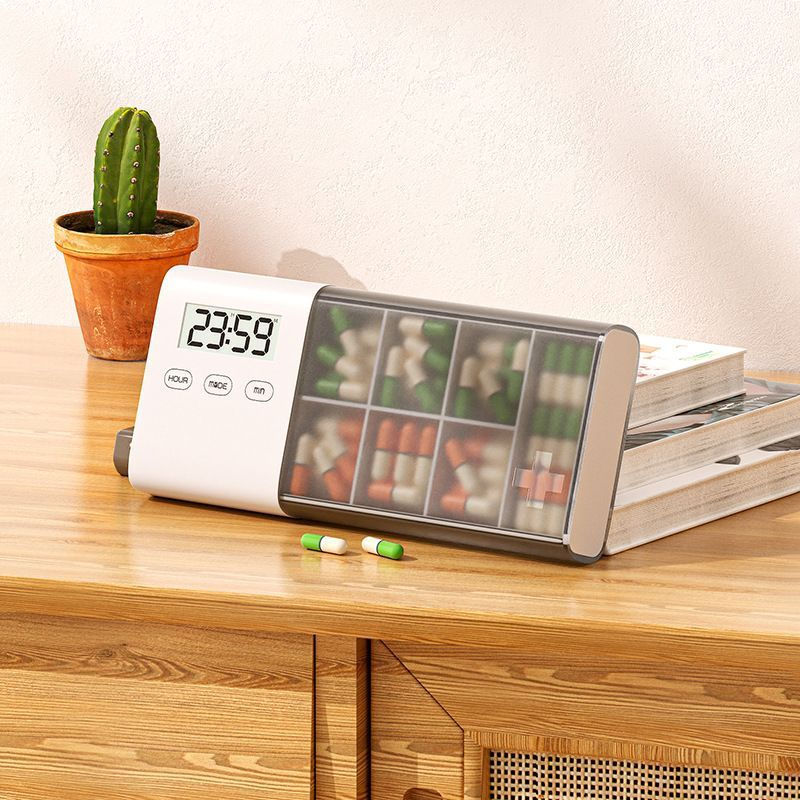 Portable12y Alarm clock timed pill box, small pill box, smart new pill box, electronic pill timer re