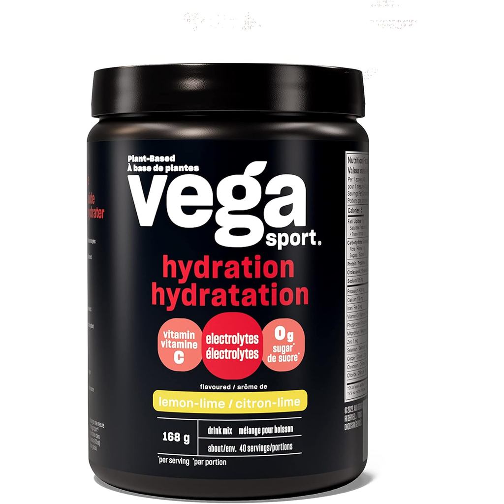 Vega Sport Hydration Electrolyte Powder Lemon Lime - 40 Servings, 168g (วีแกน, เคโต friendly, ไม่มีก