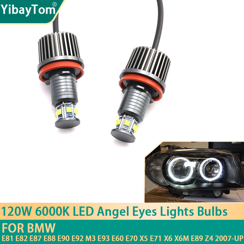 2 P 120W 6000K โคมไฟ LED Angel Eyes Marker หลอดไฟสําหรับ BMW E81 E82 E87 E88 E90 E92 M3 E93 E60 E70 