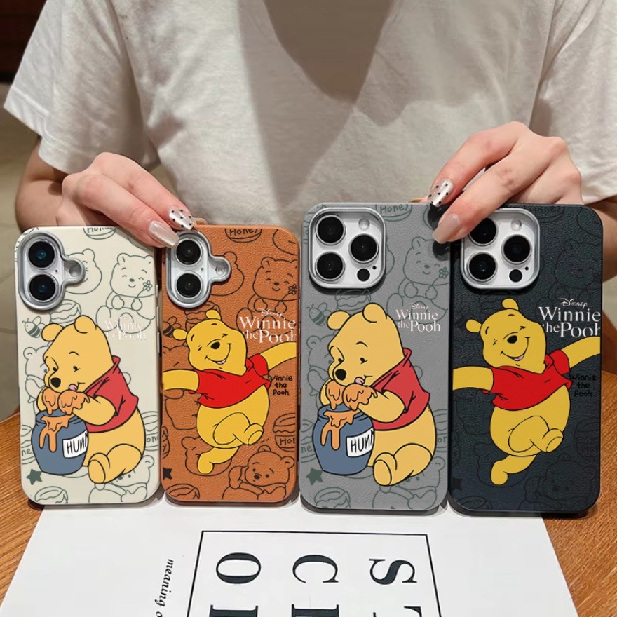 น่ารักวินนี่เดอะพูห์น้ําผึ้ง PU หนังสําหรับ Vivo Y21D V60 Lite V60E Y400 Pro Y31D Y200 V29 V27 Pro V27E แสงบาง Retro ง่ายกันกระแทก