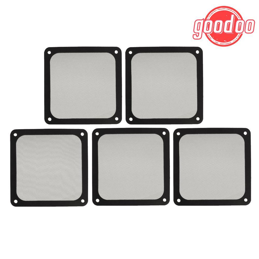 [GOODO] 5PCS PC Fan Dust Filter, 140*140mm Nylon Mesh Fan Dust Mesh Cover, Practical Black /White Du