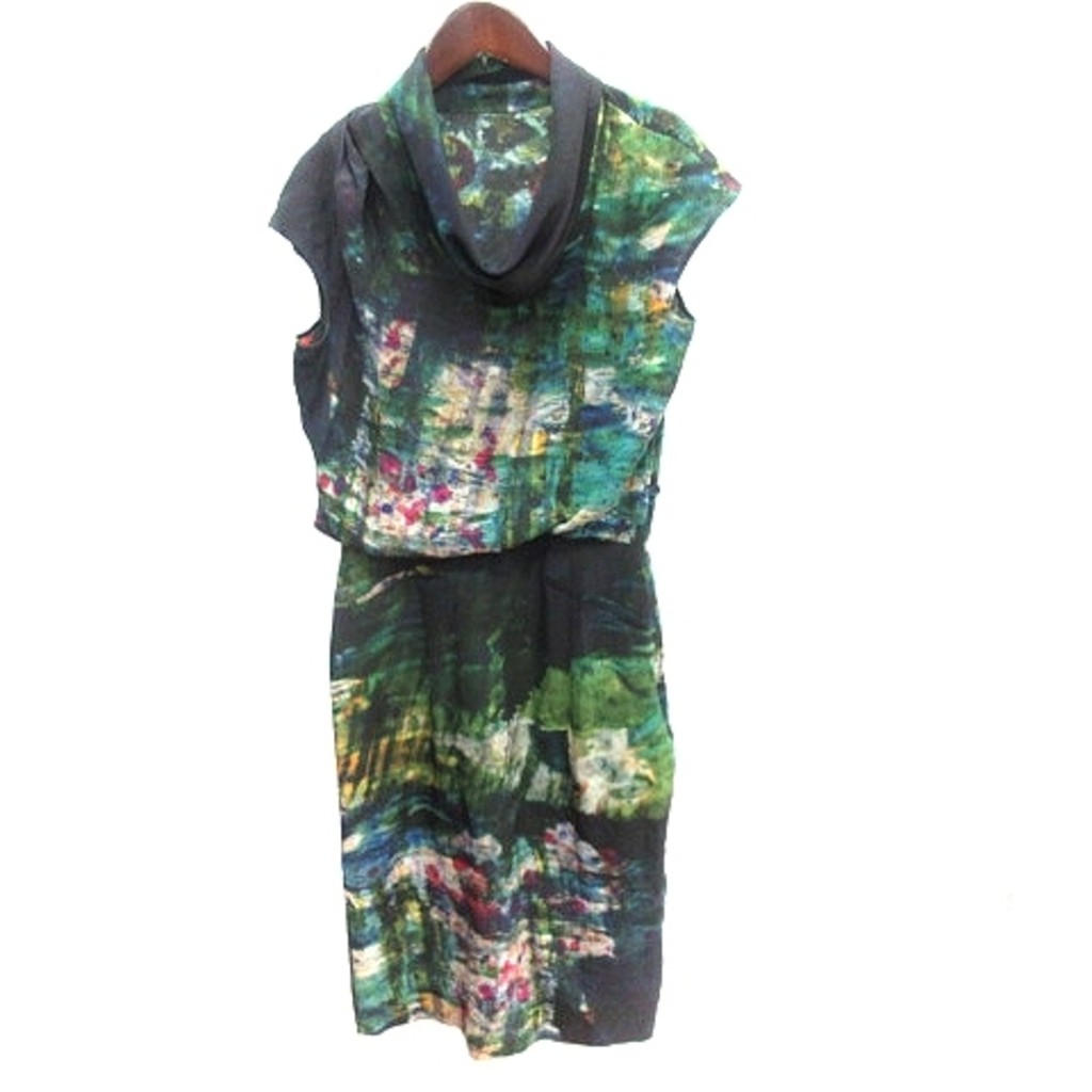 Erdem Dress silk Long overall pattern green Direct from Japan Secondhand