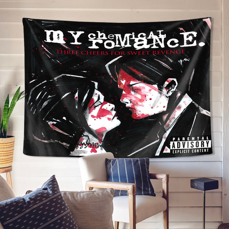 My Chemical Romance MCR Band Wall Tapestry ฟรีคลิป,โพลีเอสเตอร์ HD พิมพ์แขวนผนัง,ห้องนอนความงามตกแต่