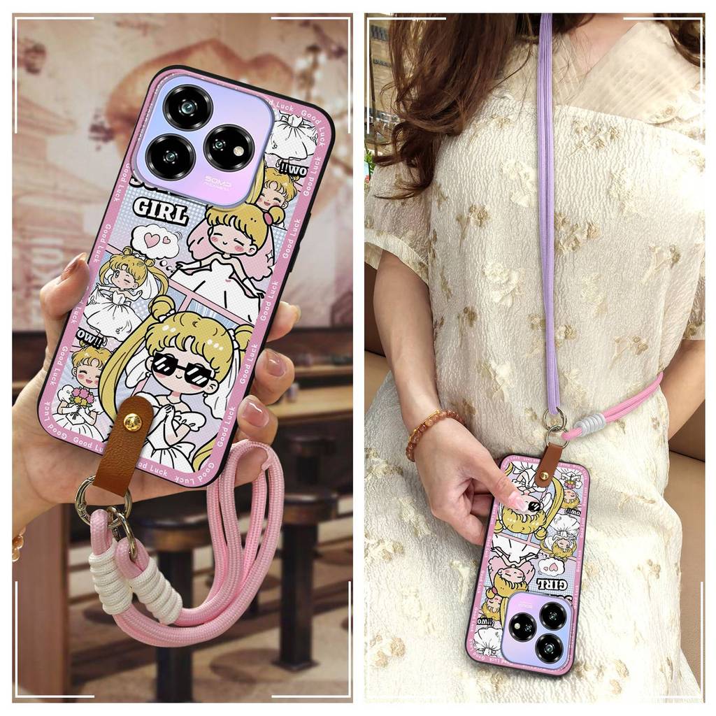 Crossbody Graffiti เคสโทรศัพท์สําหรับ ZTE Blade V60 ออกแบบ/Axon 60 Lite น่ารักแนวทแยง TPU กันน้ําทนท