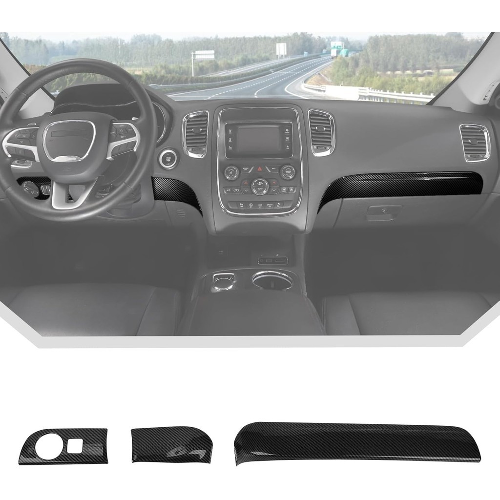 JeCar สําหรับ Durango คาร์บอนไฟเบอร์ภายใน Dash แผง Trim Kit Fit สําหรับ 2014-2020 Dodge Durango อุปก