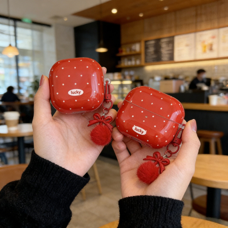 หรูหราสีแดงรูปแบบสําหรับ Samsung Galaxy buds live /buds2pro/buds3 /3pro /buds pro/buds FE ซิลิคอนหูฟ