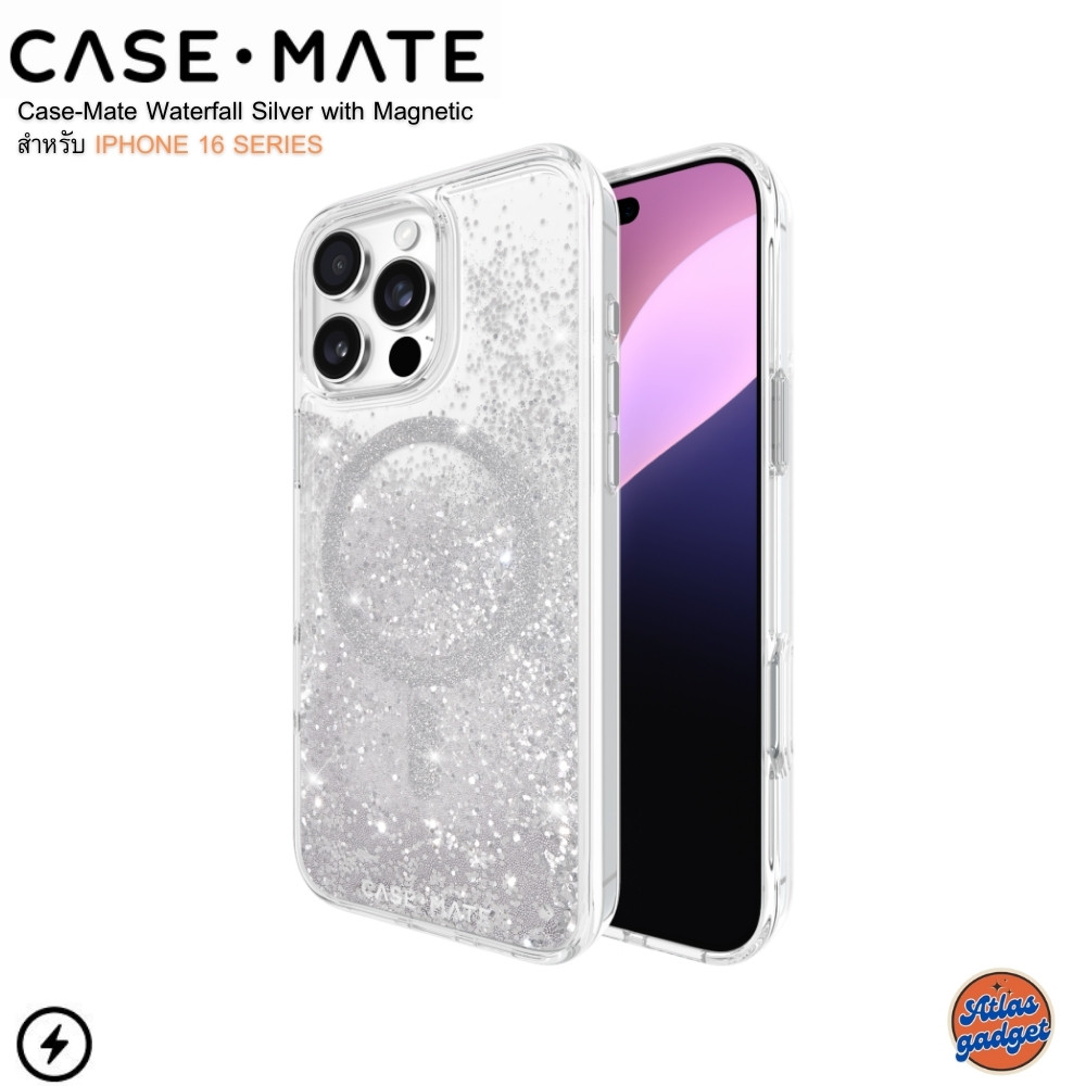 Case-Mate Waterfall Silver with Magnetic เคสมือถือ iPhone 16,16Plus,16Pro,16 ProMax