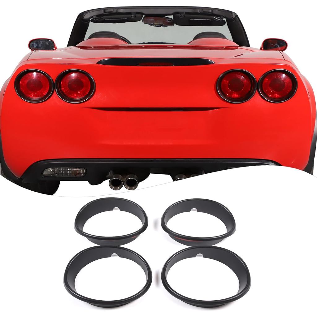 Lcojicep ABS ไฟท้ายด้านหลัง Guards Cover,ใช้งานร่วมกับ Corvette C6 Z06 ZR1 2005-2013 ไฟท้ายรถฝาครอบ 