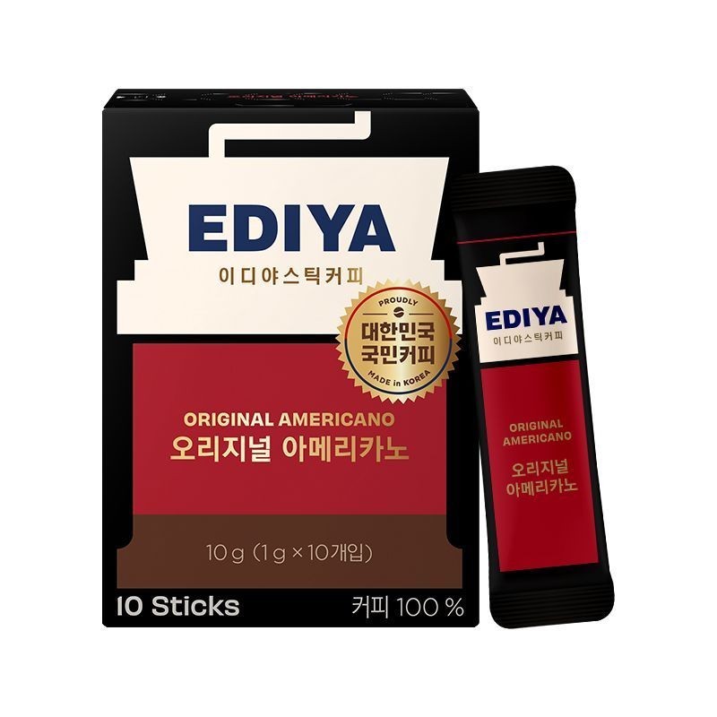 EDIYA เกาหลีนําเข้าอเมริกันร้อนและเย็น Double-Brew Instant Black Coffee Bag เครื่องดื่มสํานักงานแบบพ